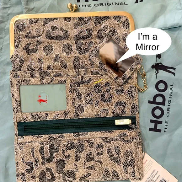 HOBO Rachel Cheetah Shimmer ladies wallet - Picture 1 of 7